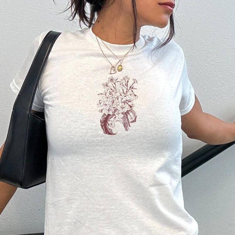 cottagecore floral baby tee