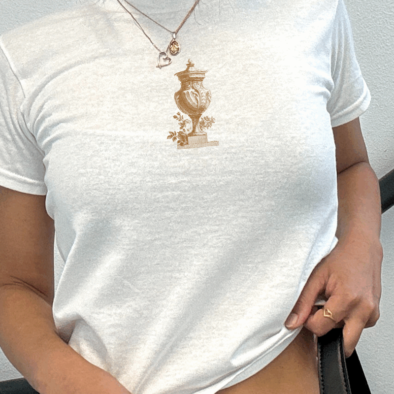 vintage urn cottagecore baby tee