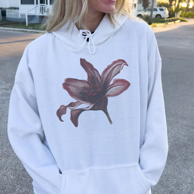 Cottagecore oversized floral streetwear hoodie